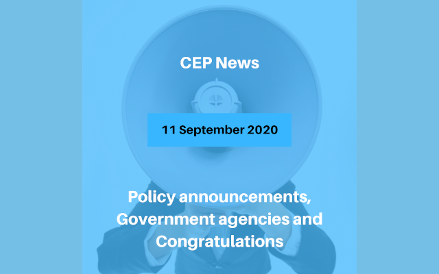 Policy Announcements, Government Agencies and Congratulations