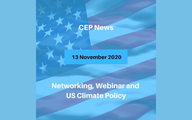 Networking, Webinar and US Climate Policy