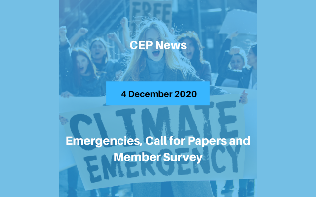 Emergencies, Call for Papers and Member Survey