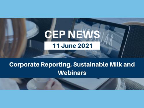 Corporate Reporting, Sustainable Milk and Webinars